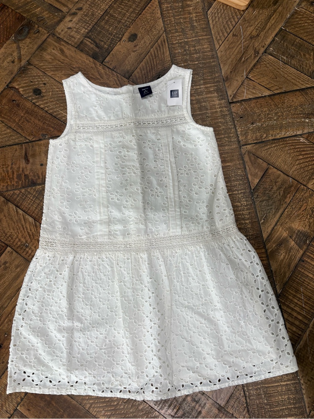 NWT Gap Kids Girls White Eyelet Embroidered Dress Lace Summer Easter